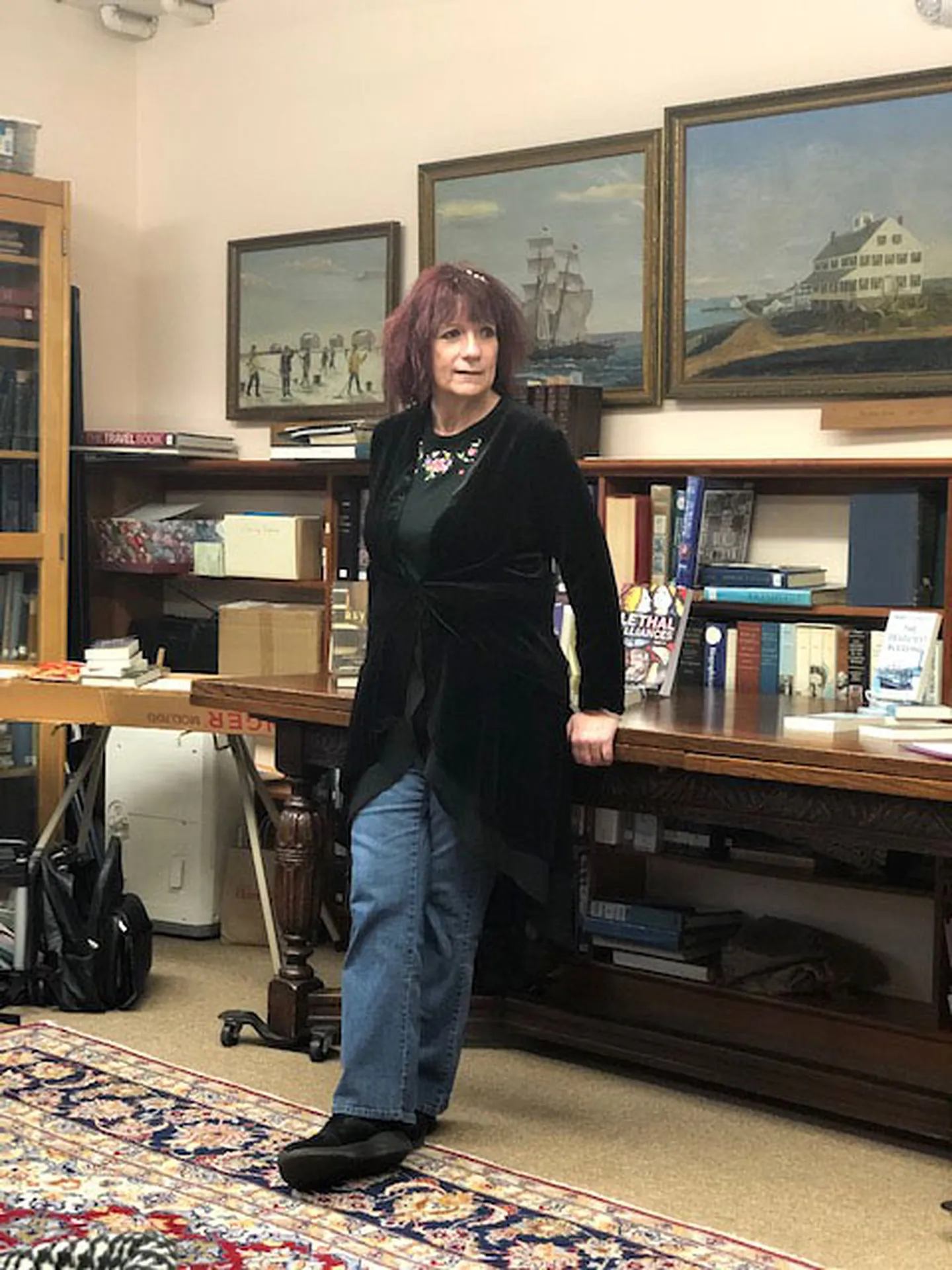Jeannette de Beauvoir speaking at Woods Hole Public Library.