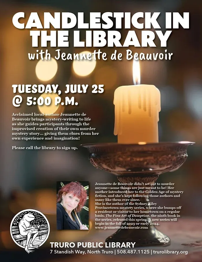 Sample poster for the Candlestick in the Library event